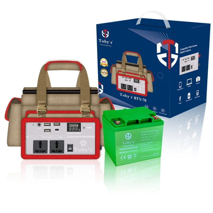 Toby's BTY 70 Battery 55000mAh Power, Rechargeable Battery With 220V Power Inverter Best For Camping