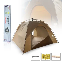 Tobys New Camping Tent 4 Person Automatic Pop Up Tent Outdoor Tent Beach Tent Windproof Rainproof Sunscreen Without Window