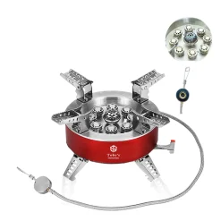 Toby's 23800W Alloy Portable Picnic Camping Stove Windproof Design Gas Cooking Burner with Piezo Ignition and Carrying Case Foldable Stove for Outdoor Backpacking/Hiking/Picnic/Car