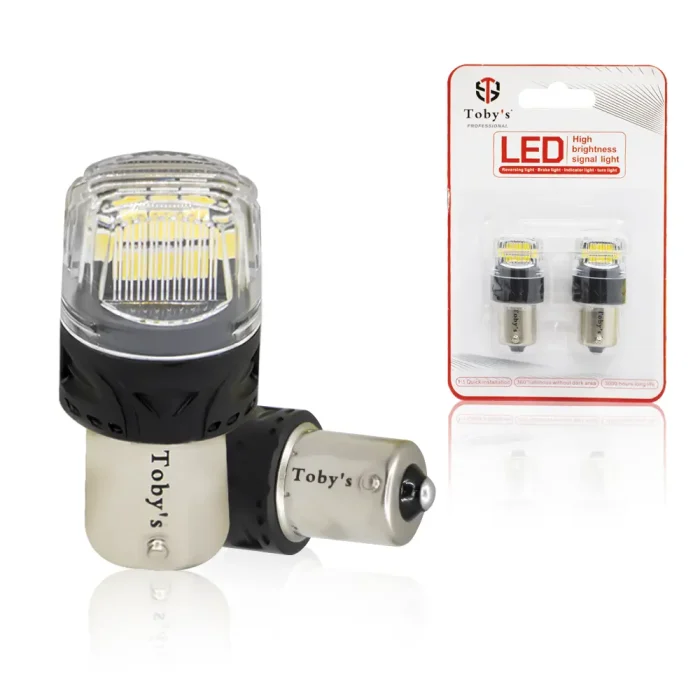 Tobys Super Bright Power T20 1156 16SMD LED Bulbs with 4218 Chip replacement for Back Up Reverse Brake Lights (White)