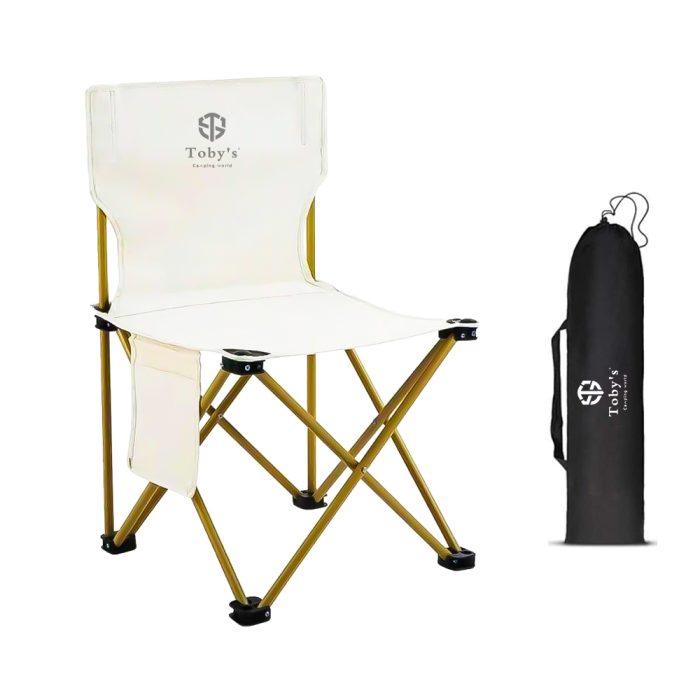 Tobys Camping Chair-10 Ultralight Portable Folding Light Aluminum Chair with Nylon Seat and Lightweight Carrying Bag for Outdoor Travel