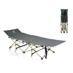 Tobys New Folding Camping Bed for Adults Ten Leg Beach Bed with Cushion and Maximum Load 150 kg / 330 lbs Ideal for Office Home Beach Party Camping