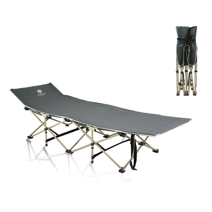 Tobys New Folding Camping Bed for Adults Ten Leg Beach Bed with Cushion and Maximum Load 150 kg / 330 lbs Ideal for Office Home Beach Party Camping