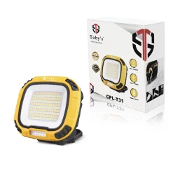Toby’s CPL-T31 LED Floodlight–4000mAh Rechargeable Light Multi-Color Output SOS Mode Powerful Brightness Ideal for Outdoor Work Emergency Use