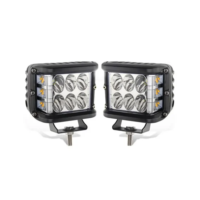 2 Pieces Cube 60W Side Shooter Yellow-White LED Work Light, TBS LED CUBE 60W (White/Yellow)