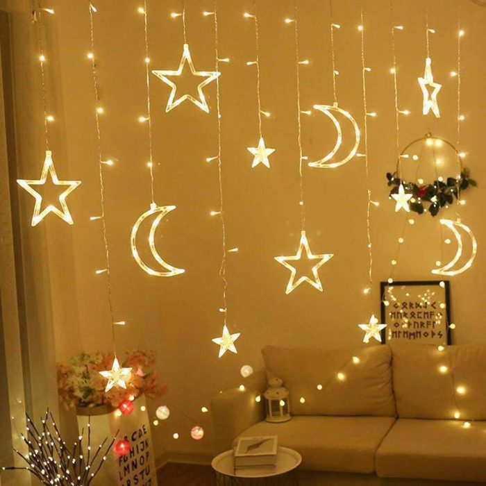 Toby's Happy Moon Ramadan Moon Star Curtain Style Led Decor Light