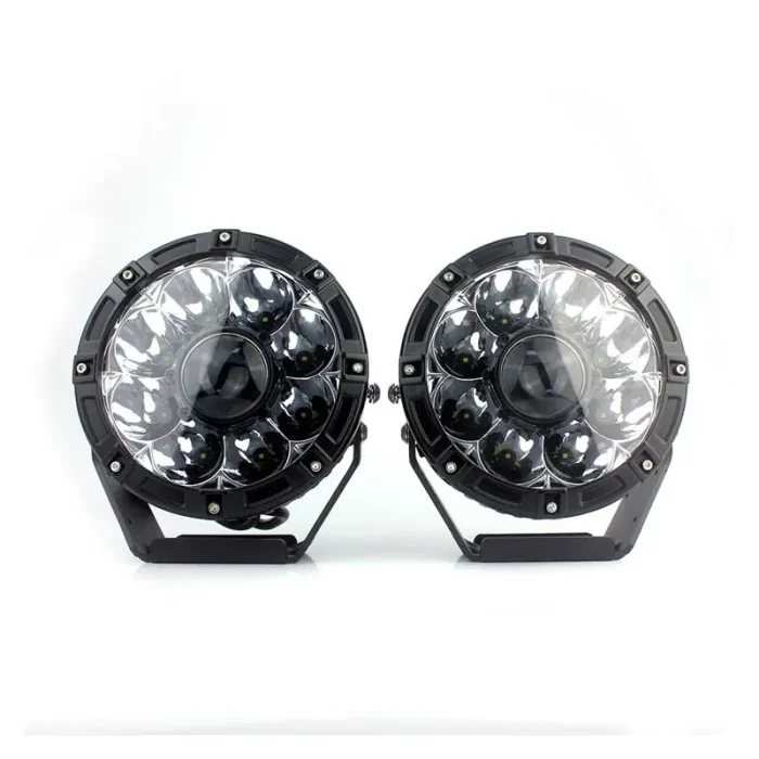 2 Pieces 7 Inches Laser Light High Output Work Laser Projector Light For Off-road, IP68 Waterproof Rating with Die-Cast Aluminum Housing Material