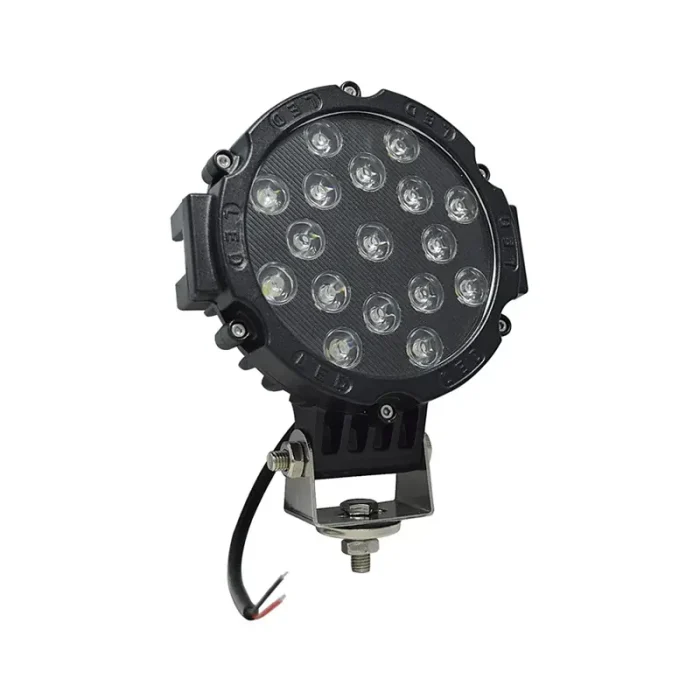 One piece 7 inches LED Spot Light, 51W Black Flood Beam LED Work Light Bar for Jeep, Truck, Car ATV SUV 4X4 Truck Driving Lamp, Waterproof, High Brightness LEDs with Aluminum Housing Material