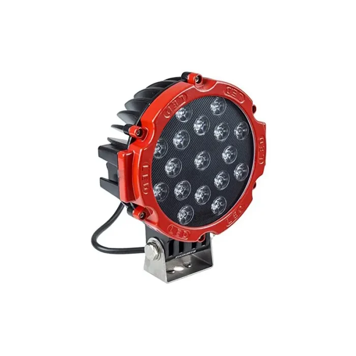 One Piece 7 inches R 51W Red, LED Spot Light, Flood Beam LED Work Light Bar for Jeep, Truck, Car ATV SUV 4X4 Truck Driving Lamp, Aluminum Housing Material, and IP67 Waterproof Rating