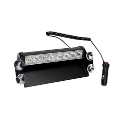 1Pcs 8 LED Car Dashboard Windshield Emergency Warning Flash Police Strobe Light with 12V Cigarette Lighter and Suction Cups