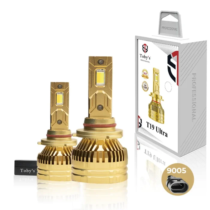 Toby's New T19 Ultra LED Headlight 65Watts Bulbs 2 Color Changing Light (6500K Diamond White, 4300K Warm White) for High Beam, Low Beam, or Fog Light