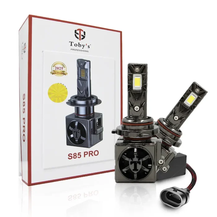 Toby's New S85 PRO 2024 Upgraded 9005/HB3 170W Tested LED Headlight Bulbs,17000LM/pair Super Bright, Headlights Conversion Kit 6500K Xenon White, Halogen Replacement with Fan ,Pack of 2