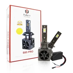 Toby's New S85 PRO 2024 Upgraded H1 170W Tested LED Headlight Bulbs,17000LM/pair Super Bright, Headlights Conversion Kit 6500K Xenon White, Halogen Replacement with Fan ,Pack of 2