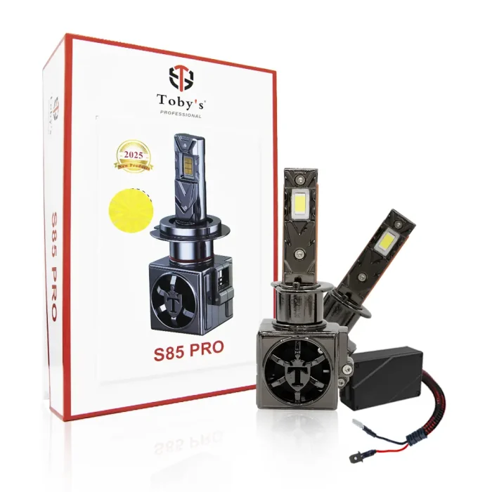 Toby's New S85 PRO 2024 Upgraded H1 170W Tested LED Headlight Bulbs,17000LM/pair Super Bright, Headlights Conversion Kit 6500K Xenon White, Halogen Replacement with Fan ,Pack of 2