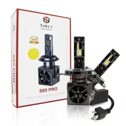 Toby's New S85 PRO 2024 Upgraded H4 170W Tested LED Headlight Bulbs,17000LM/pair Super Bright, Headlights Conversion Kit 6500K Xenon White, Halogen Replacement with Fan ,Pack of 2