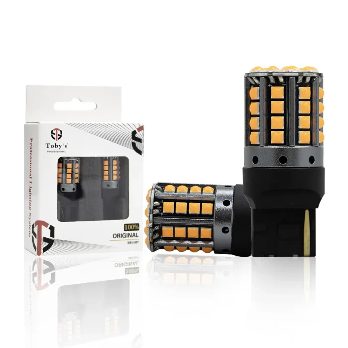 Tobys Super Bright Low Power 7440 44SMD LED Bulbs with 3030 Chip replacement for Back Up Reverse Brake Lights (Yellow)