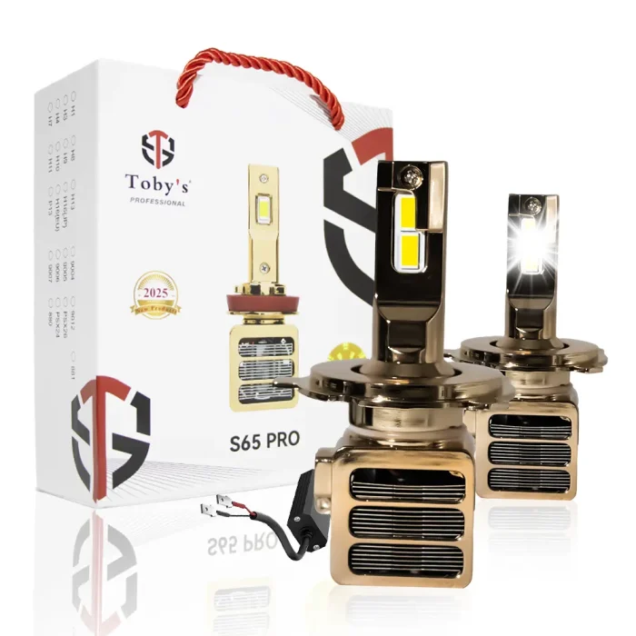 Tobys S65 PRO H1 2 Pieces 130W LED Headlight Bulb Assembly 13000 Lumens Xtreme Bright With Color Temperature 6500K