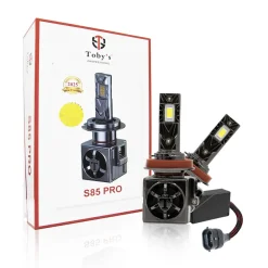 Toby's New S85 PRO 2024 Upgraded H11/H8/H9 170W Tested LED Headlight Bulbs,17000LM/pair Super Bright, Headlights Conversion Kit 6500K Xenon White, Halogen Replacement with Fan ,Pack of 2