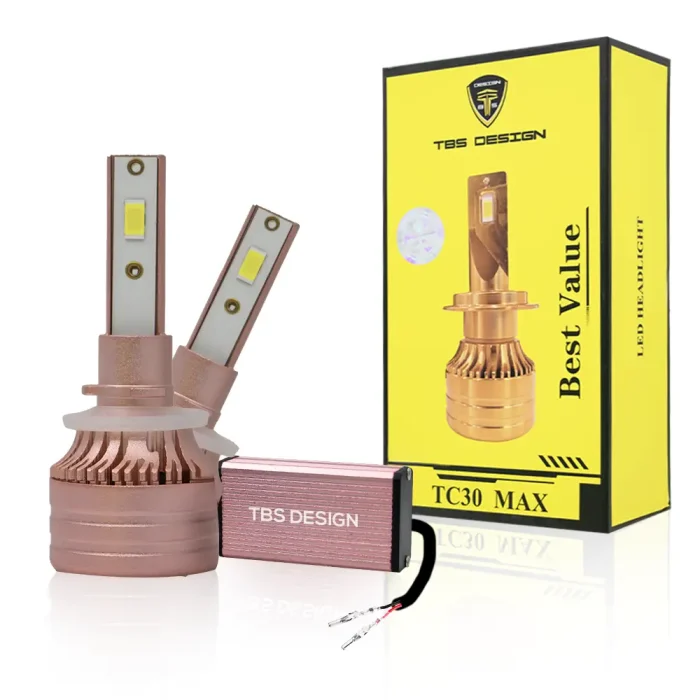 TBS DESIGN 2 Pieces TC30 MAX 880 60W/Pair LED Headlight Bulb Assembly 6000/Pair Lumens Xtreme Bright With Color Temperature 6500K