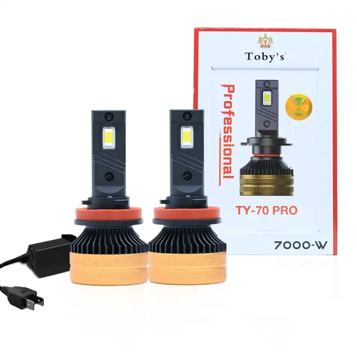 Tobys TY70 PRO H7 2 Pieces Car LED Headlight Bulbs Original 70W Power 7000 Lumens With Color Temperature 6500K