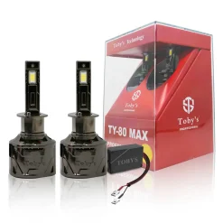 Tobys TY80 MAX H1 2 Pieces Car LED Headlight Bulbs Original 80W Power 8000 Lumens With Color Temperature 6500K