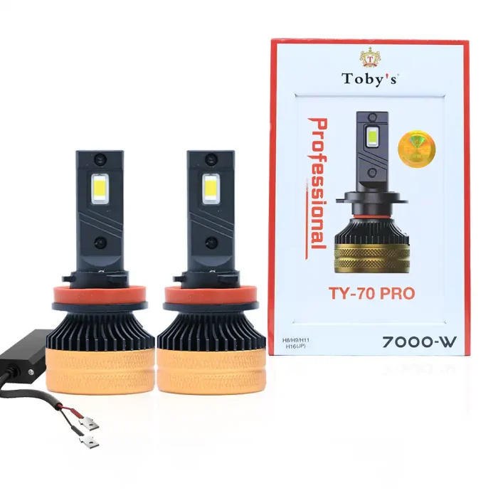 Tobys TY70 PRO H1 2 Pieces Car LED Headlight Bulbs Original 70W Power 7000 Lumens With Color Temperature 6500K