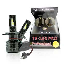 Tobys TY100 PRO H4 2 Pieces Car LED Headlight Bulbs Original 100W Power 10000 Lumens With Color Temperature 6500K