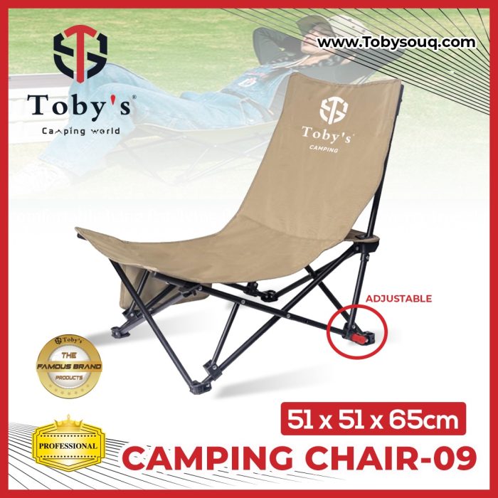 Tobys Camping Chair-09 Portable Heavy Duty Chaise Longue Folded Chair for Sports Patio Outdoor Picnic Fishing