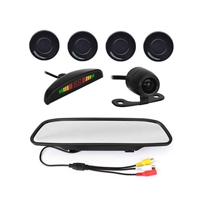Car Parking Sensor Black, 4.3 Inch LCD Mirror Monitor, Rear View Camera