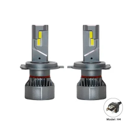 60W/Bulb Power Canbus Ultra White Vision H4 Car LED Headlight, 6000Lm Luminous Flux with IP67 Waterproof Rating, 360-Degree Lighting Angle