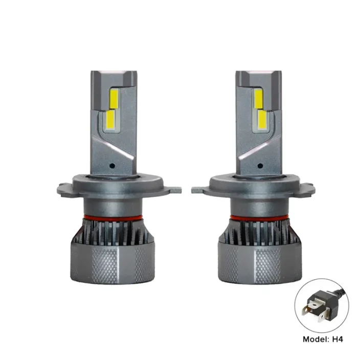 60W/Bulb Power Canbus Ultra White Vision H4 Car LED Headlight, 6000Lm Luminous Flux with IP67 Waterproof Rating, 360-Degree Lighting Angle