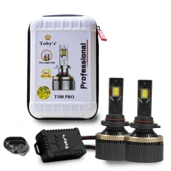 Toby's T180 Pro 2 Pieces 360W Original Tested LED Headlight Bulb Assembly 36000 Lumens 180W/Piece Xtreme Bright With Color Temperature 6500K