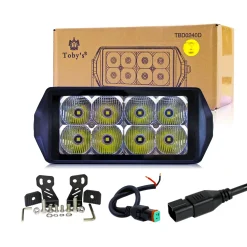 LED Bar Light, Toby's New 7" 40W Double Row Spot LED Light Bar Driving Lamp LED Work Light IP68 Waterproof for Off Road Truck Car ATV SUV Boat