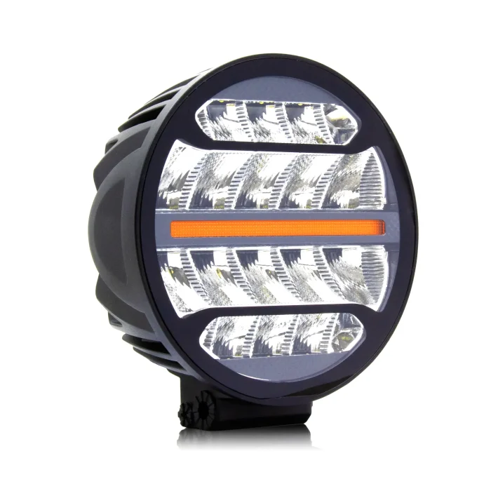 Toby's TD0390D 7 inch Round Driving Lights with Amber White DRL