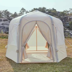 Tobys Inflatable Tent 03 Camping Tent with Pump, 4-6 Person Glamping Tents, Easy Setup 4 Season Waterproof Outdoor Oxford Tent
