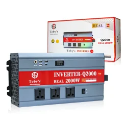 Toby's New 2000W Car Power Inverter 12V to 220V Ac Power Converter, Front  LED Display, Pure Sine Wave Inverter For Laptop, Tablet, Solar System, Camping ( Q2000 )