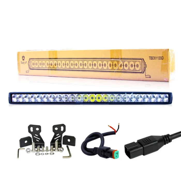 LED Bar Light, Toby's New 30" 120W Single Row Spot LED Light Bar Driving Lamp LED Work Light IP68 Waterproof for Off Road Truck Car ATV SUV Boat