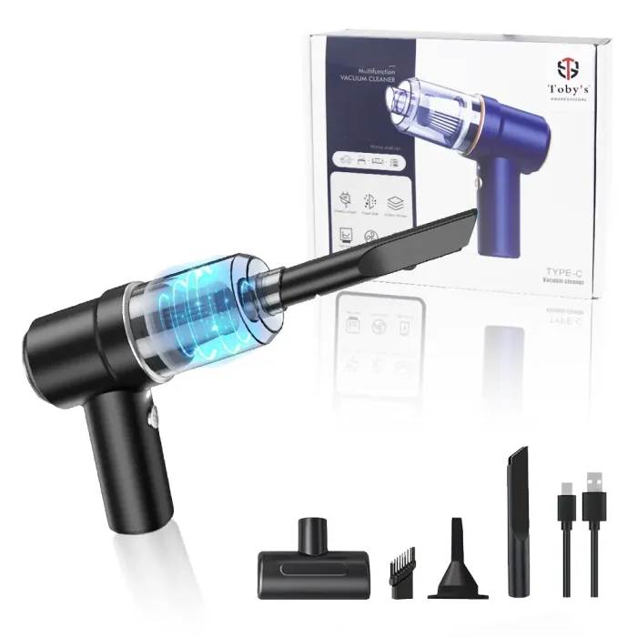 Tobys VC-117 8000PA Suction 120W Power Handheld Vacuum And Blower Combo, Car Vacuum Cleaner Cordless, Mini Portable Rechargeable Wireless Vacuum Cleaner