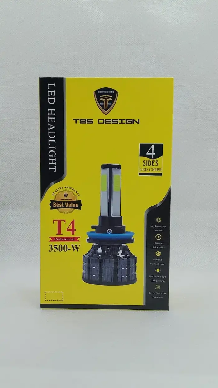 TBS DESIGN T4 H7 2 Pieces 50W LED Headlight Bulb Assembly 5000 Lumens Xtreme Bright With Color Temperature 6500K