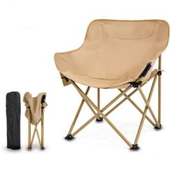 Tobys New Folding Camping Chair Support 330 LBS, Portable Wide Lawn Chairs with Side Pocket