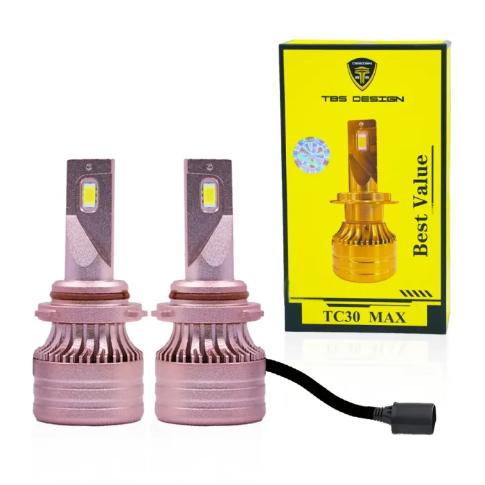 TBS DESIGN 2 Pieces TC30 MAX 9007 60W/Pair LED Headlight Bulb Assembly 6000/Pair Lumens Xtreme Bright With Color Temperature 6500K