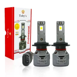 Toby's TB1 MAX 9012 2 Pieces 60W/Pair Original Tested LED Headlight Bulb Assembly 6000 Lumens 30W/Piece Xtreme Bright With Color Temperature 6500K