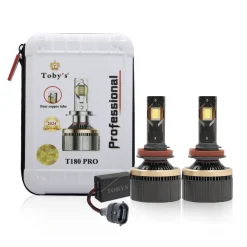 Toby's T180 Pro H11 2 Pieces 360W Original Tested LED Headlight Bulb Assembly 36000 Lumens 180W/Piece Xtreme Bright With Color Temperature 6500K