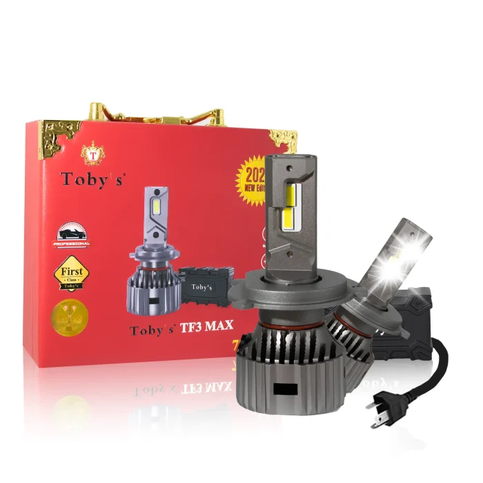 Tobys TF3 Max 2 Pieces H4 150W LED Headlight Bulb Assembly 15000 Lumens Xtreme Bright With Color Temperature 6500K