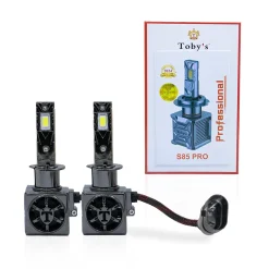 Toby's New S85 PRO 2024 Upgraded 170W Tested LED Headlight Bulbs,17000LM/pair Super Bright, Headlights Conversion Kit 6500K Xenon White, Halogen Replacement with Fan ,Pack of 2