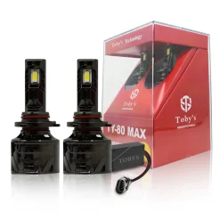 Tobys TY80 MAX 9006 2 Pieces Car LED Headlight Bulbs Original 80W Power 8000 Lumens With Color Temperature 6500K