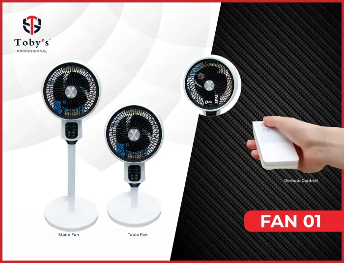 Tobys New Turbine Vertical Pedestal Fan Anti Parabolic Design Air Circulation Fan Remote Control Best For Bedroom Office