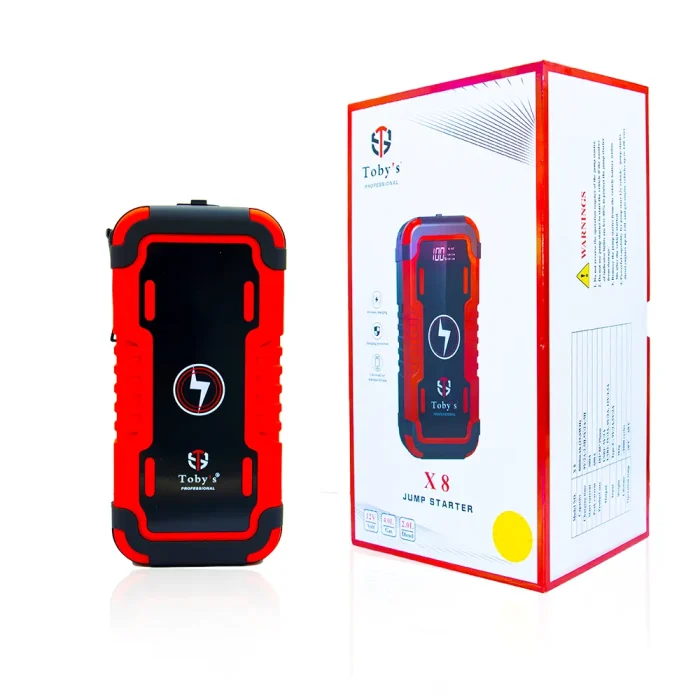 Toby's X8 Powerful Jump Starter for Cars 8000mAh and 29.6WH with Wireless Power Bank For Electronic Devices
