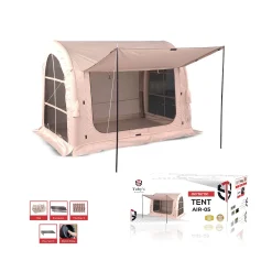 Tobys Inflatable Camping Tent 05 With Pump Easy Setup 4 Season Waterproof Outdoor Oxford Tent Luxury Cabin Tent Mesh Windows & Doors