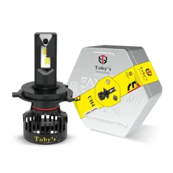 Toby’s UH4 Dual Color Car LED Headlight Bulbs 150W/Pair – 6000K White & 3800K Yellow, 15000LM, IP65 Waterproof, Aviation Aluminum, Universal Fit (H4/9003)